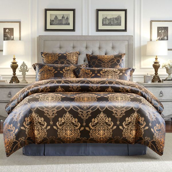 Conjuntos de cama Luxo Jacquard Bedding Set King Size Duvet Cover Bed Euro Quilts Single Double Home Têxtil Quilt Cover Alta Qualidade para Adultos 230909