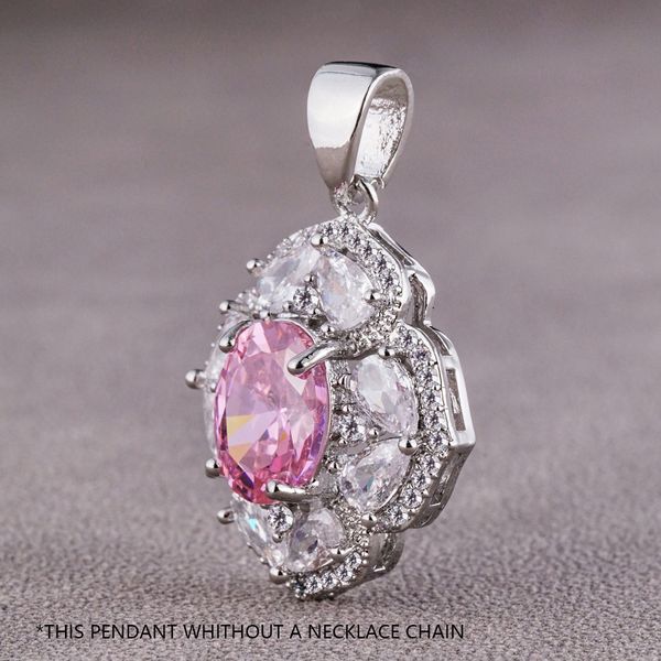 Collana con diamanti rubino rosa Collane con fata Catena di moissanite con gioielli pendenti per gioielli decorati della fidanzata