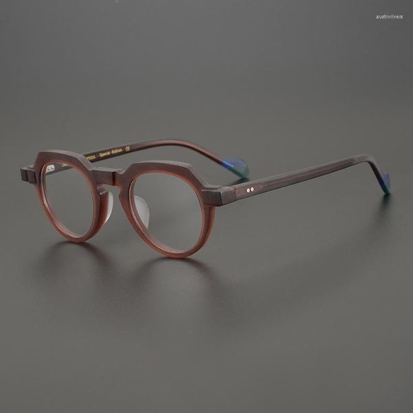 Montature per occhiali da sole Moda Vintage Robusta montatura per occhiali in acetato a forma di cuore Stile smerigliato Miopia Lettura ottica Donna Uomo Alto