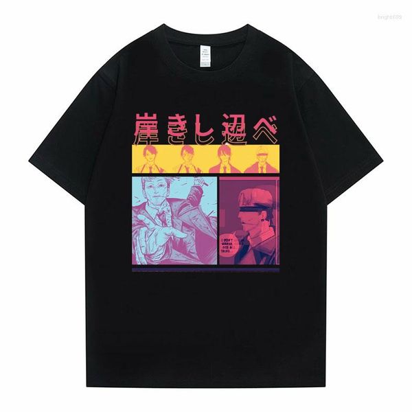 Homens camisetas Anime Motosserra Homem Kishibe Arte Estética Gráfico Camisetas Homens Mulheres Moda Casual Manga Curta Tees Masculino Manga Harajuku