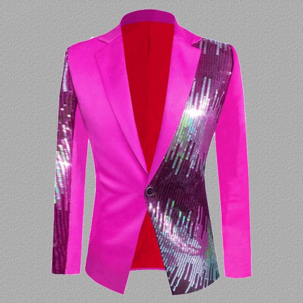 Herrenanzüge, Blazer, farblich passender Herrenanzug, Mantel, Glitzer-Blazer, modischer Host-Auftritt, Smoking, Hochzeit, Bräutigam, Paillettenkleid, Abschlussball, DJ-Jacke 230912