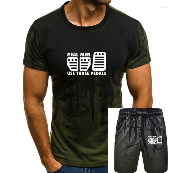 Magliette da uomo I veri uomini usano tre pedali T-shirt divertente Camicia stampata in cotone Uomo Camisa Harajuku T-shirt natalizie