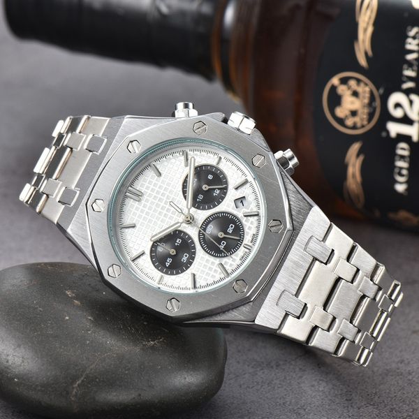 Relojes Uhren Auking Handgelenk für Männer 2023 Herren Uhren Sechs Nadeln All Dial Work Quartz Watch hochwertige Top -Marke Chronographen Clock Stahlgürtel Fashion Royal