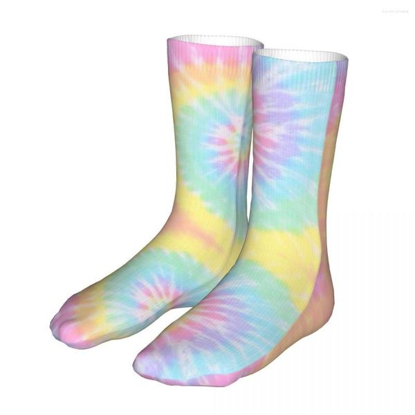 Herrensocken, Regenbogenfarben, Batikmuster, modisch, für Herren und Damen, Polyester, lässig, Neuheit, Frühling, Sommer, Herbst, Winter, Geschenke