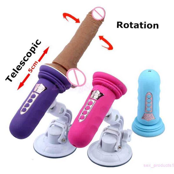 Rotativa e Telescópica Vibrador Vibrador Automático Máquina de Sexo para Mulheres G Spot Masturbação Mini Sex Gun Dildo Q0320