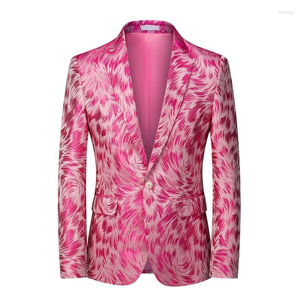 Abiti da uomo 2023 Giallo Rosa Viola Blu Colore Banchetto Business Casual Blazer Hombre Moda Coreana Giacche Nightclub Costume di Scena