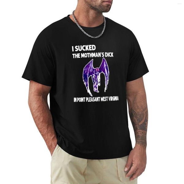 Polos masculinos I SUCKED THE MOTHMAN'S DICK Camiseta preta Camisetas pesadas Plus Size Tops Sweat Men