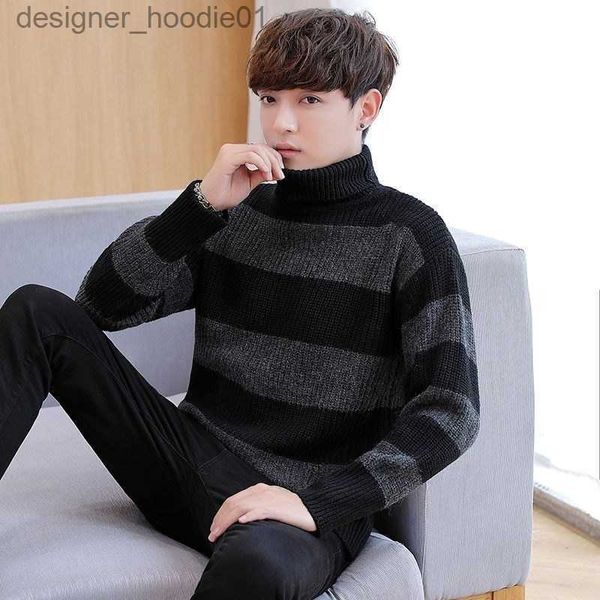 Herrenpullover Der neue Herbst/Winter Herren Langarm Rollkragenpullover Loose Render Fashion Strickwaren Joker 201022 L230912