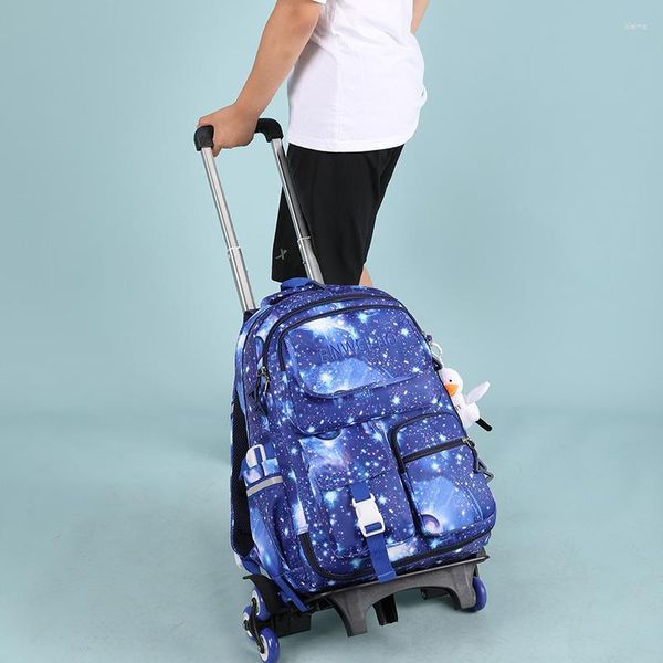 Школьные сумки, детская тележка на колесиках, можно снять, диапазон 2, студенческий размер, большая вместимость на колесах, сумка для хранения воды