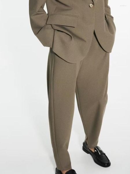 Pantaloni da donna Kumsvag 2023 Donna Autunno Bloomers Casual Solid Tasche a vita alta Donna Elegante Street Pant Pantaloni Abbigliamento