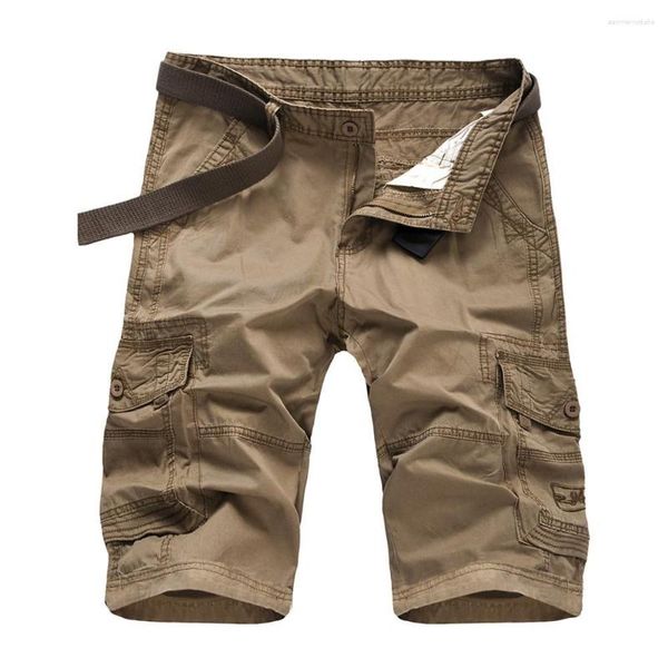 Shorts masculinos carga militar de alta qualidade marca camuflagem do exército tático algodão solto casual calças curtas plus size