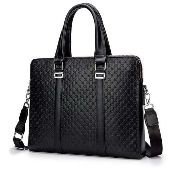 Bolsa de couro masculina 14 sacos estilo antigo preto negócios laptop casos adido mensageiro bolsa portfólio3077