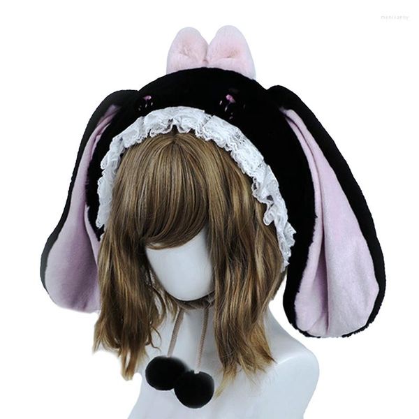 Berets japonês orelhas chapéu lolita cosplay bonito headwear meninas doce orelha chapéus feminino pelúcia elegante beanies bonés inverno 2023