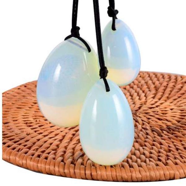 Set di uova di giada trapano Opalite Yoni Egg minerale quarzo pietra guarigione palla da massaggio Kegel esercizio muscolare del pavimento pelvico per le donne316J