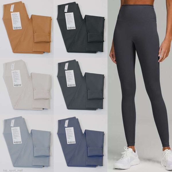 Lu Lu Mulheres Nu Align Long Sweatpants Espessamento Yoga Girl Jogging Calças Levantando Nádegas Fiess Fu Comprimento Respirável Apertado Nona Calça Outfit F