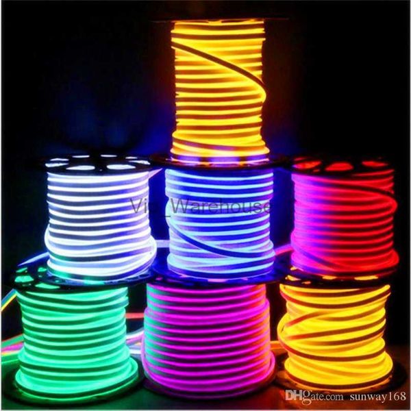 LED şeritler LED şerit neon esnek halat ışık su geçirmez IP68 mini LED bant 220v 110V Esnek şerit, güç fişi ile dış aydınlatma için hkd230912