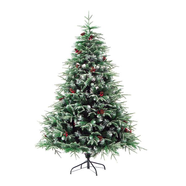 Árvore de Natal premium de 6 pés Árvore de Natal artificial de abeto canadense de corpo inteiro com suporte de metal, leve e fácil de montar com luz
