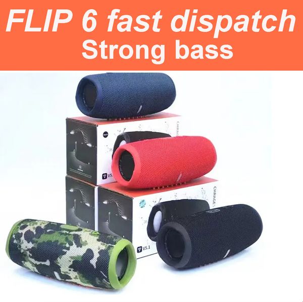 Alto-falantes portáteis portáteis 2024 JB Alto-falante Bluetooth Flip6 Som poderoso à prova d'água Flip 6 Vs Charge5 Música de graves profundos Dois alto-falantes se conectam juntos