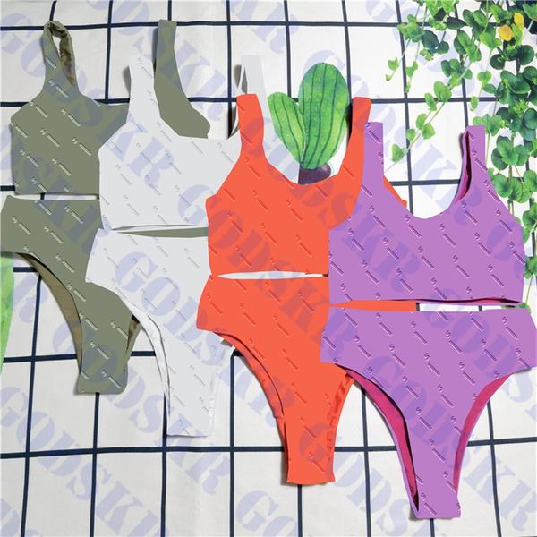 Costume da bagno a vita alta da donna bikini con stampa fronte-retro costume da bagno per donna estate costume da bagno da donna molti colori228N