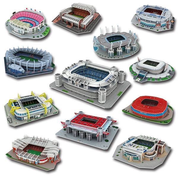 DY quebra-cabeça tridimensional campo de futebol modelo de construção de brinquedo de montagem de estádio