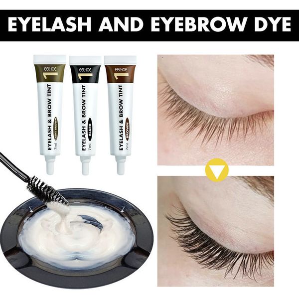 Augenbrauenverstärker, 2-in-1-Augenbrauen- und Wimpernfärbemittel, semipermanentes Färbeset, wasserdichte Wimpern, Bart, Haarfarbe, Tönung, professionelles DIY-Make-up-Set 230912