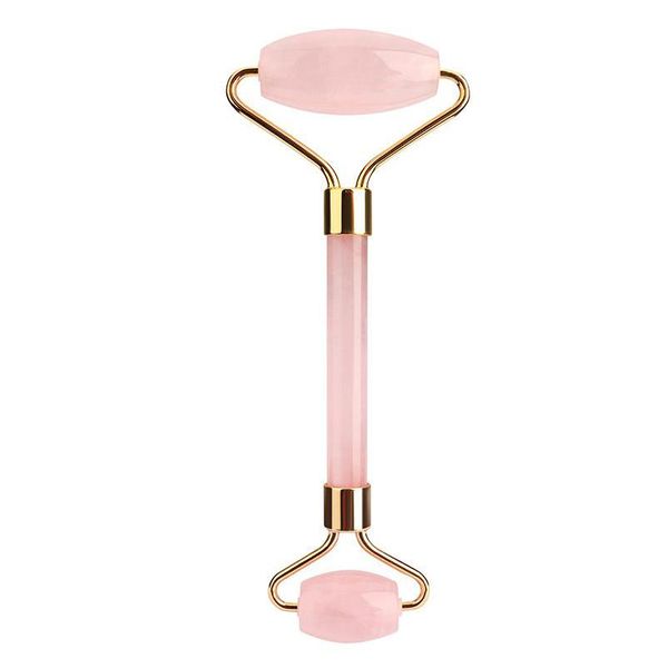 Rosto massageador natural rosa quartzo facial mas cristal pedra corpo jade masr derma rolo cuidados com a pele ferramenta de beleza entrega gota saúde dhefi