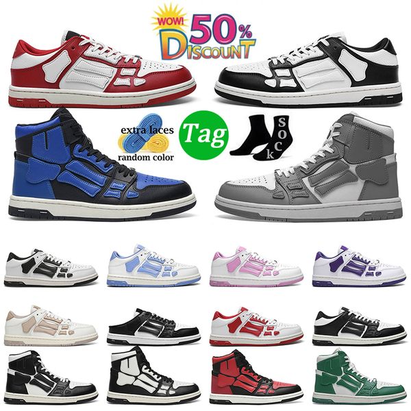 scarpe moda scheletro ossa corridore top basso Skel Scheletro Scheletri donna uomo Nero Bianco Pelle Sneakers di lusso Scarpe in pizzo zapatos scarpe da ginnastica sportive firmate