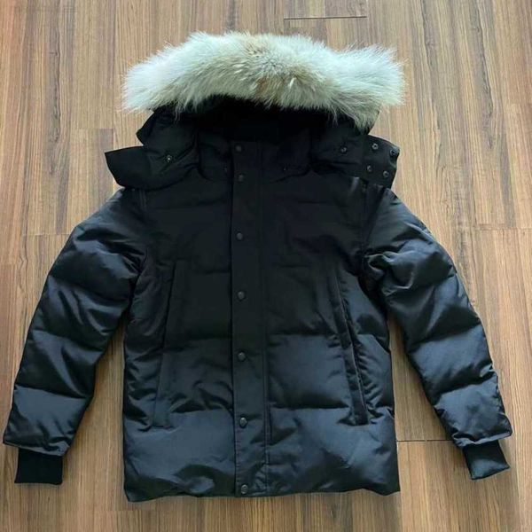 Piumini da uomo invernali Vera pelliccia di coyote Designer Homme Puffer Giacca a vento da esterno Jassen Capispalla con cappuccio Fourrure Manteau Giacca Cappotto Hiver Parka Doudoune5chx