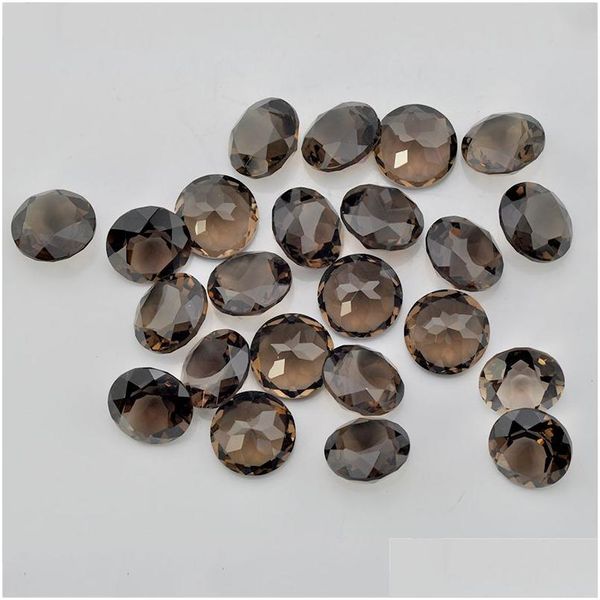 Pedras preciosas soltas fábrica diretamente 100% autêntica fumaça natural cristal de quartzo redondo 1-2.25mm trilhões de facetas cortadas para jóias m dhgarden dh75j