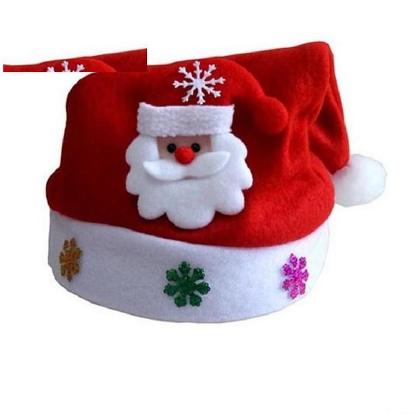 Decorazioni natalizie Cappello per bambini Regali pubblicitari Applique di cartone animato Babbo Natale Cervi Disegni di neve Cappelli Forniture per feste Consegna a domicilio Giardino domestico Dhktv