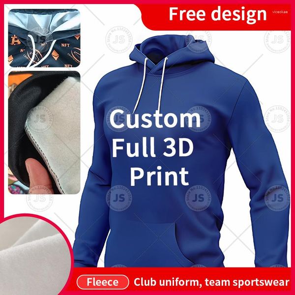 Felpe con cappuccio da uomo Pullover in peluche Maglione con stampa personalizzata Felpa con cappuccio Abbigliamento di gruppo Autunno inverno Lavoro con cappuccio Uniformi sportive scolastiche stampate