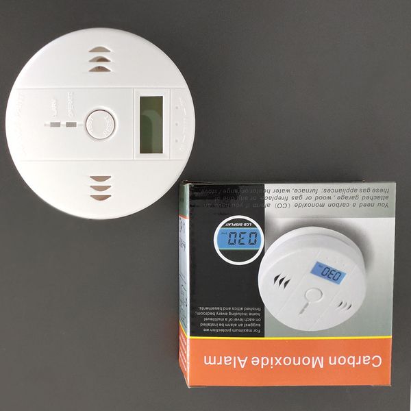 Sensor de co de alta sensibilidade para casa, sem fio, envenenamento por monóxido de carbono, detector de fumaça, alarme de aviso, indicador lcd