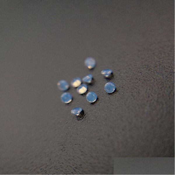 Diamantes soltos 220B Boa qualidade Resistência a altas temperaturas Nano Gems Facet Round 2.25-3.0Mm Calcedônia Luz Azul Syntheti Dhgarden Dhb41