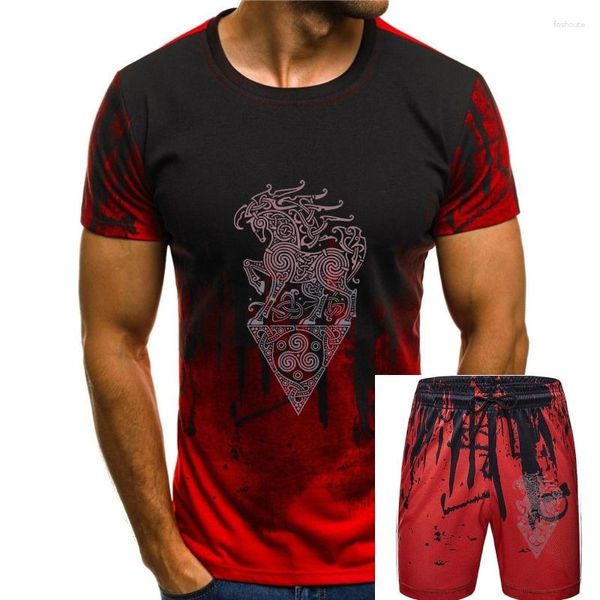 Camisetas para hombre, camisetas con gráficos de gran tamaño de caballo vikingo blanco, camisetas de algodón de manga corta de talla grande, camisetas de entrenamiento para gira, ropa masculina