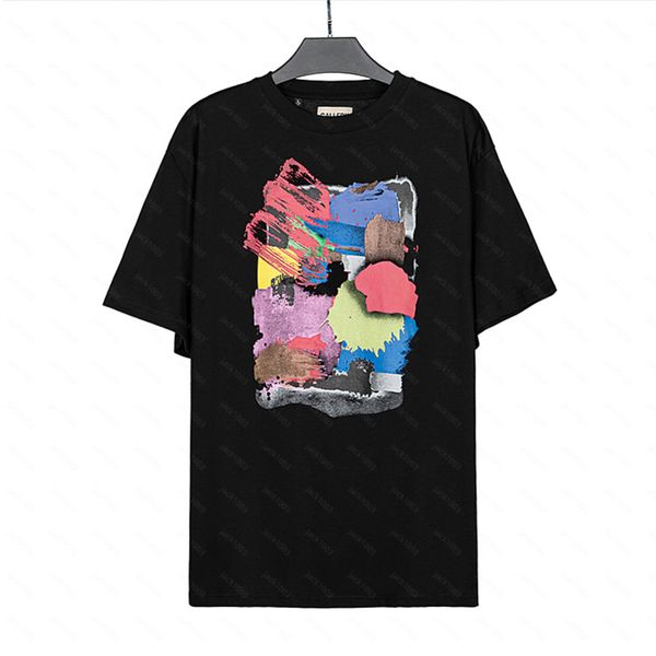Галереи DEPT Harajuku 23SS Весенняя винтажная футболка с надписью и цветным принтом с логотипом Свободные футболки унисекс с короткими рукавами в стиле хип-хоп 02