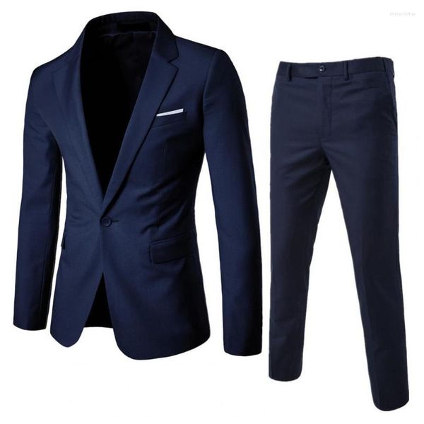 Herrenanzüge 2 Stück Herren Business Blazer Anzug Hosen Set 2023 Casual Boutique Kleid Hochzeit Bräutigam Mantel Blazer Hosen