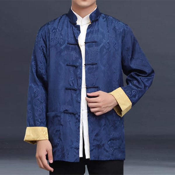 Abbigliamento etnico Tang Suit Tradizionale cinese per uomo Camicia Giacca Doppio colletto cheongsam Top Retro s Year Clothes Kung Fu 230911