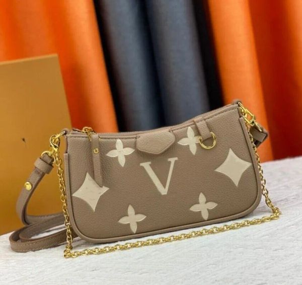 5a Yüksek kaliteli omuz çantaları kabartmalı kayış çanta çanta üzerinde kolay kese kadınlar messenger çantalar zincir omuz crossbody çanta cüzdanları dalgalanmalar tote pochette cüzdan