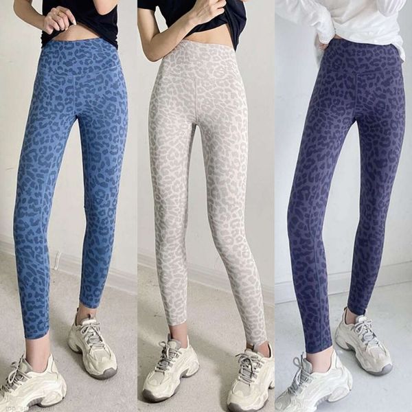 Lu Align Lu Mulher Yoga Camuflagem Calça Longa Exercício Sweatpant Correndo Leggings Apertadas Menina Leopardo Nu Yogas Calças Secagem Rápida Cintura Alta Slim Camo Comprimento Total Moda