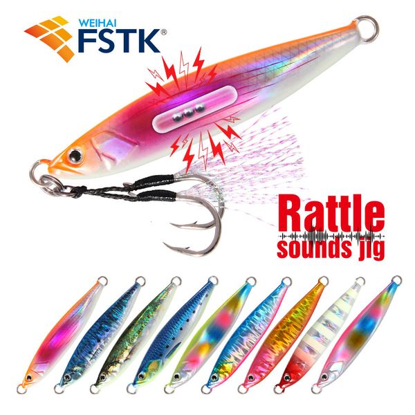 Esche esche Sonaglio suoni metallo Jig Fishing Lure 20 30 40 60 80G Shore Cast Jigging Cucchiaio Bass Esca Trota Acqua salata 230911