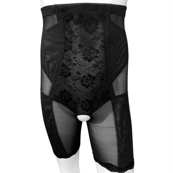 Shapers de corpo masculino shapewear sissy shaper abdômen calcinha aberta virilha cintura fina perna barriga trimmer floral rendas controle dos homens b255n