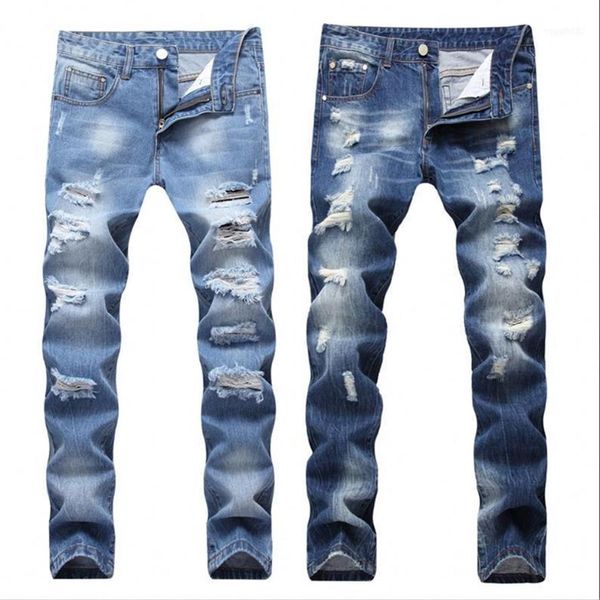 2018 neue Mode Zerrissenen Jeans Männer Patchwork Aushöhlen Gedruckt Bettler Cropped Hosen Mann Cowboys Demin Hosen Männlichen Drop112007