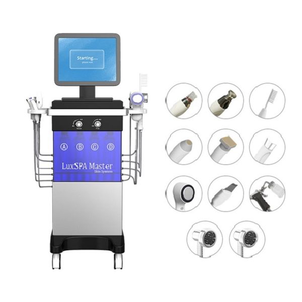 11 in 1 Microdermoabrasione Auqa Water Peeling Machine Ossigeno Ringiovanimento della pelle Cura della pelle Peeling ad ultrasuoni per il viso Spa Rimozione delle rughe Trattamento dell'acne Attrezzatura di bellezza