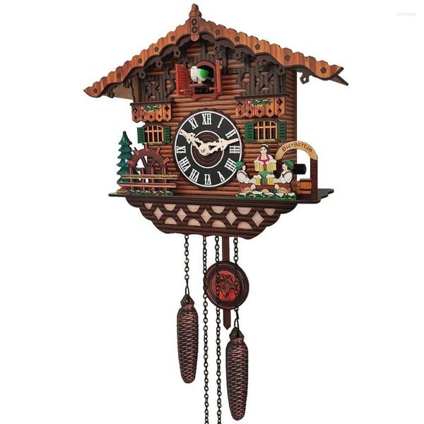 Takı Torbaları Ahşap Saat Duvarı Montajlı Kuş Çalar Saatleri Ev Çocuk Odası Dekorasyonu