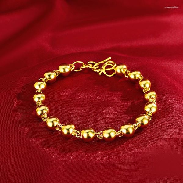 Браслеты со звеньями, модный браслет из 18-каратного золота для женщин, изящные ювелирные изделия, подарки на свадьбу, помолвку, годовщину, любовнику, подруге