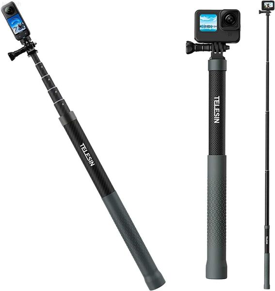 Tripés TELESIN bastão de selfie invisível para 120c m472inl peso levecarbo nfiber extensão stick paraGo Pro Ma xHe ro1 1109 87 65 O X3D JI Ac tio n23AKA S O 360c L230912