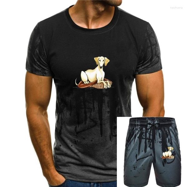 T-shirt da uomo Smooth Saluki Lester Camicia da uomo Retro Dog Cool 3D Print Tees Moda Girocollo Tee Ragazzi Punk Designer Streetwear