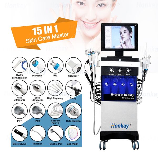 15 Hydra Dermabrazyon yüz makinesi cilt bakımı Derin kesme mikrodermabrazyon hidro yüz kırışıklık çıkarma spa aqua peeling oksijen kabarcık makinesi