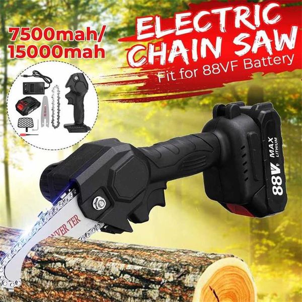 88V Elektrikli Mini Zincir Testereleri Budama Chainsaw Kablosuz Bahçe Ağacı Toding Kırpma Testere Lityum Pili ile Ahşap Kesme 2110253P