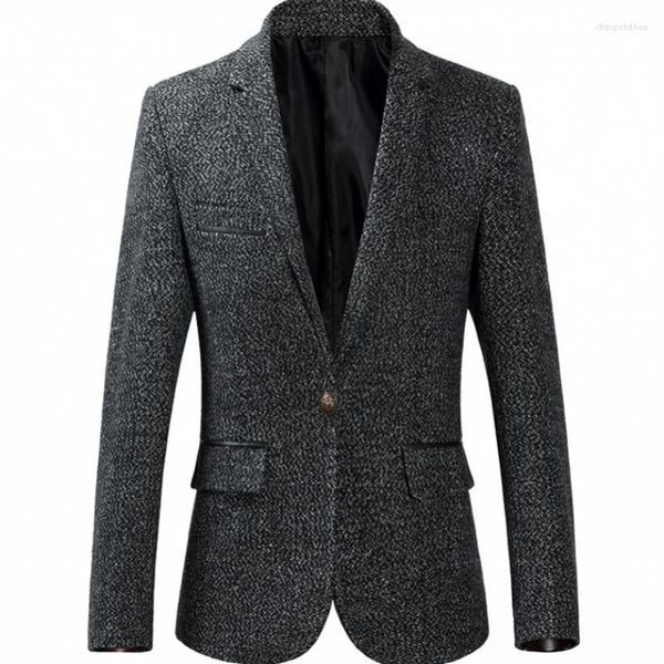 Ternos masculinos hcxy 2023 outono inverno negócios blazer masculino casual terno jaquetas de alta qualidade formal jaqueta casaco design